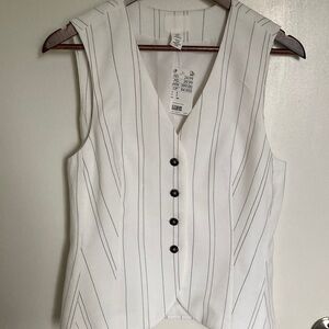 NWT H&M White and Black Striped Vest